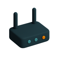 3D rendering of a network router