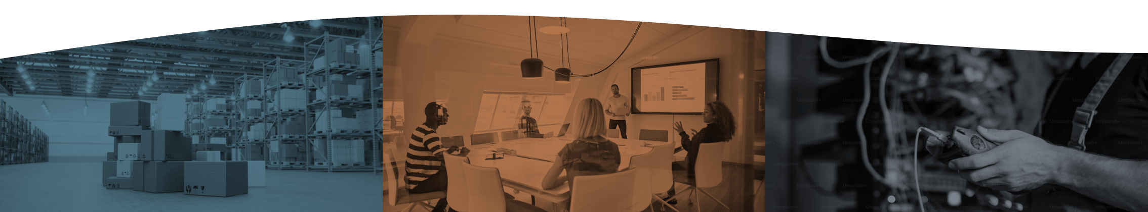Company grid footer illustration